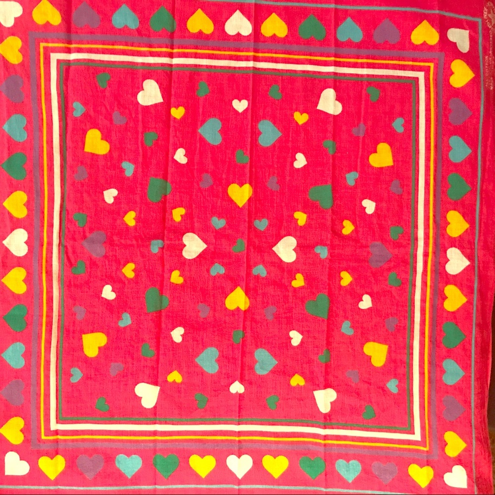Vintage Tower hearts 💕 bandana Color Fast